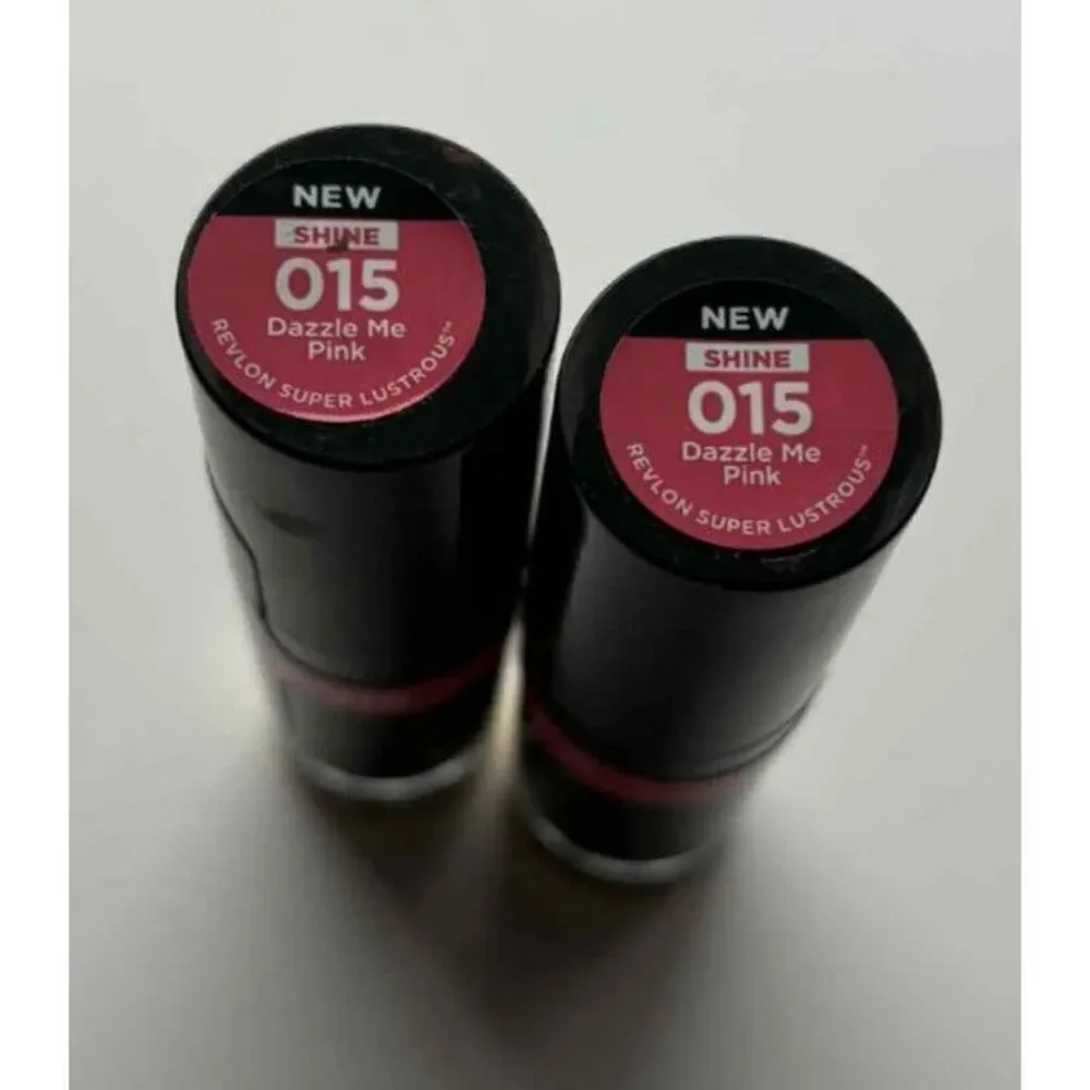 Revlon Super Lustrous Shine Lipstick 015 Dazzle Me Pink Lot of 2